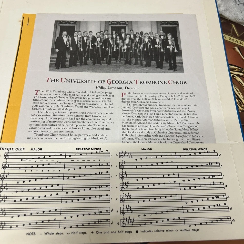 Vintage Trombone Folders, UGA Music Camp, Army Music Sheet‎ Music, 1992 Music